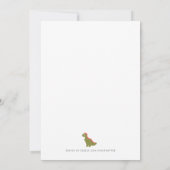 Stylish Green Dino Baby shower Invitation Kaart (Achterkant)