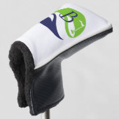 Stylish Green Navy Monogram Fairway Father's Day Golfheadcover (3/4 voorkant)