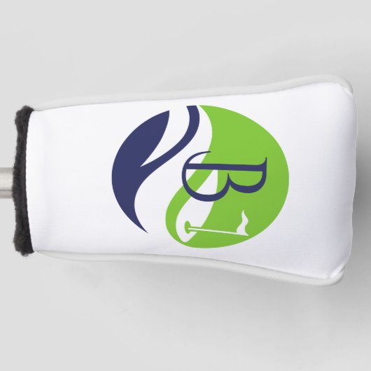Stylish Green Navy Monogram Fairway Father's Day Golfheadcover (Voorkant)