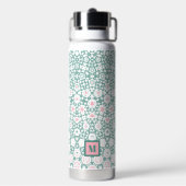 Stylish Green Pink Monogram Geometric  Waterfles (Achterkant)