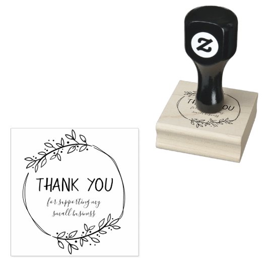 Stylish Greenery Bedankt Rubberstempel (Gestempeld)
