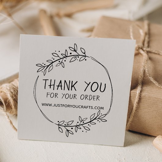 Stylish Greenery bedankt voor je bestelling Rubberstempel