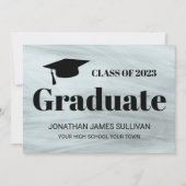 Stylish Grey 2022 Afstuderen Announcement Kaart (Voorkant)