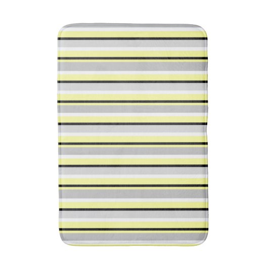 Stylish Grey and Yellow Striped Badmat (Voorkant Verticaal)