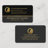 Stylish Grey Black CEO Layers Business Owner Visitekaartje (Voorkant / Achterkant)