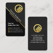 Stylish Grey Grunge Gold Line CEO Boss Visitekaartje (Voorkant / Achterkant)