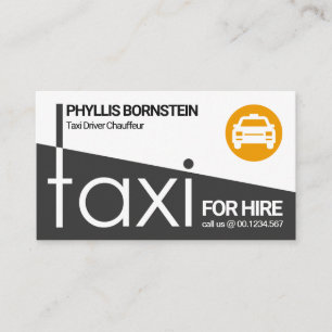 Stylish Grey Taxi Signage Private Taxi Driver Visitekaartje
