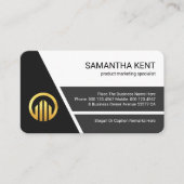 Stylish Grey Trapezium Layers Business Owner Visitekaartje (Voorkant)