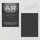 Stylish Grey Trendy Monogram Visitekaartje (Voorkant / Achterkant)