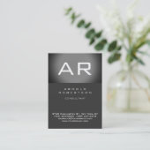 Stylish Grey Trendy Monogram Visitekaartje (Staand voorkant)