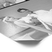 Stylish Grid Black Square Monogram 4 Fotobruiloft Foto Afdruk (Hoek)