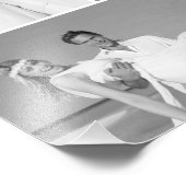 Stylish Grid Gray Square Monogram 4 Fotobruiloft Foto Afdruk (Hoek)