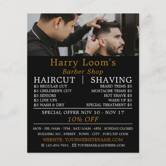 Stylish Hair Cut, Mannen Barbers Adverteren Flyer (Voorkant)