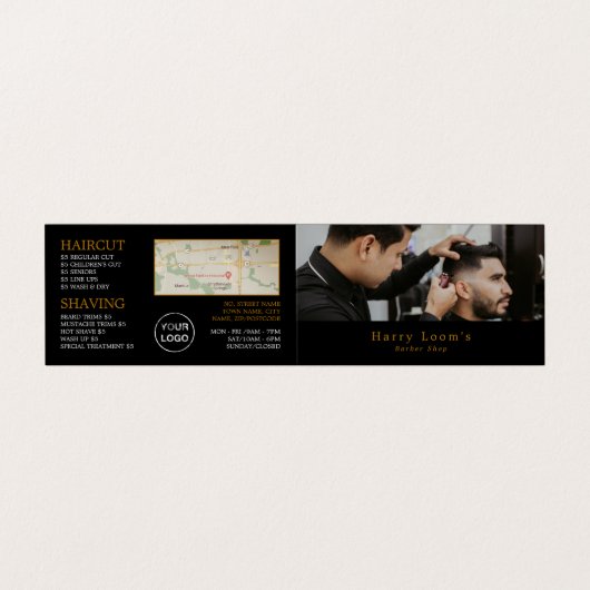 Stylish Hair Cut, Mannen Barbers, Loyalty Card; Visitekaartje (Buitenkant ongevouwen)