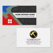 Stylish Hammer Roof Silhouette Handyman Tools Visitekaartje (Voorkant / Achterkant)