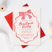 Stylish Hand Drawn Holiday Bow Christmas Party Kaart