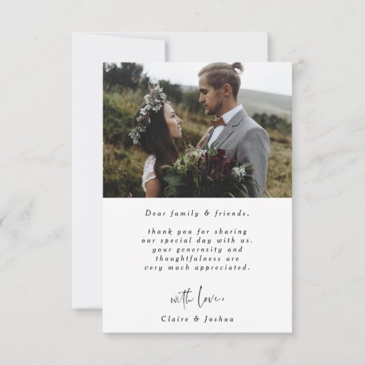 Stylish Hand Lettered 2 Photo Wedding Bedankkaart (Achterkant)