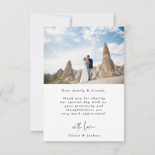 Stylish Hand Lettered Wedding 2 Foto Bedankkaart (Achterkant)