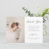 Stylish Hand Lettered Wedding 2 Foto Bedankkaart (Staand voorkant)