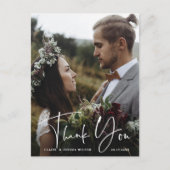 Stylish Hand Lettered Wedding 2 Foto Hartelijk dan Briefkaart (Voorkant)