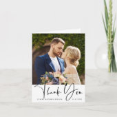 Stylish Hand Lettered Wedding 2 Foto Hartelijk dan Kaart (Voorkant)