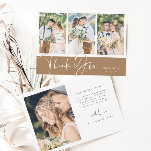 Stylish Hand Lettered Wedding 4 Foto Bedankkaart