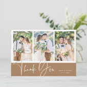 Stylish Hand Lettered Wedding 4 Foto Bedankkaart (Staand voorkant)