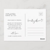Stylish Hand Lettered Wedding Foto Hartelijk dank Briefkaart (Achterkant)