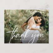 Stylish handlettering script wedding photos briefkaart (Voorkant)