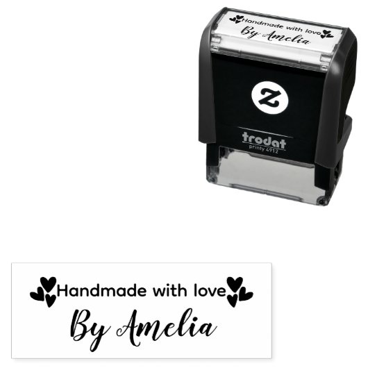 Stylish Handmade With Love Script Zelfinktende Stempel (In situ)