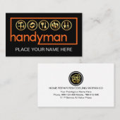 Stylish Handyman Frame Home Repairs Visitekaartje (Voorkant / Achterkant)