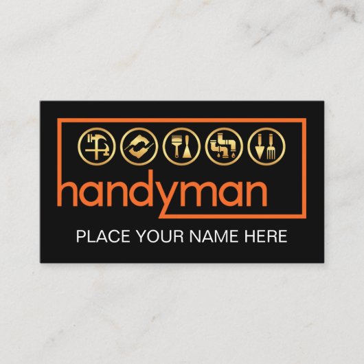Stylish Handyman Frame Home Repairs Visitekaartje (Voorkant)