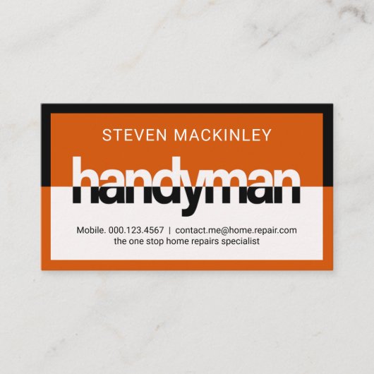 Stylish Handyman Signage Frame Visitekaartje (Voorkant)