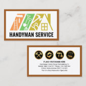 Stylish Handyman Tools Building Rooftop Visitekaartje (Voorkant / Achterkant)