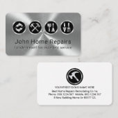 Stylish Handyman Tools On Silver Layer Visitekaartje (Voorkant / Achterkant)