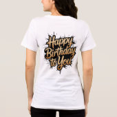 Stylish Happy Birthday Calligraphy Tee Print Tri-Blend Shirt (Achterkant)