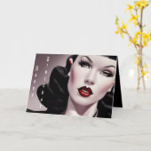 Stylish Happy Birthday Gothic Girl Birthday Kaart (Gele Bloem)