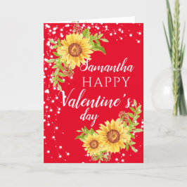 Stylish Happy Valentijns Floral Sunflower Card Feestdagen Kaart