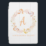 Stylish Herfst Floral Waterverf Boho Personalized iPad Pro Cover<br><div class="desc">,  met de hand geschilderde waterverf florale kreet in prachtige valkleuren,  gepersonaliseerd met jouw naam en initiaal.</div>