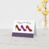 Stylish High Hiel Birthday Greeting Kaart (Gele Bloem)