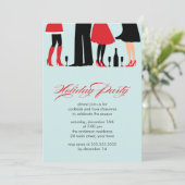 Stylish Holiday Cocktail Party Kaart (Staand voorkant)