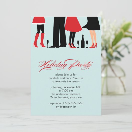 Stylish Holiday Cocktail Party Kaart (Staand voorkant)