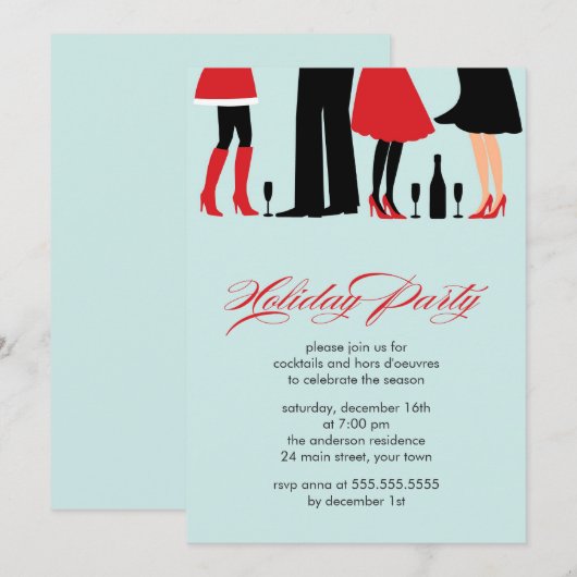 Stylish Holiday Cocktail Party Kaart (Voorkant / Achterkant)