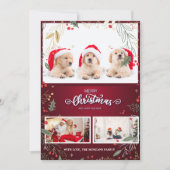 Stylish Holly Berries Red Buffalo Pset, jouw foto Kaart (Voorkant)