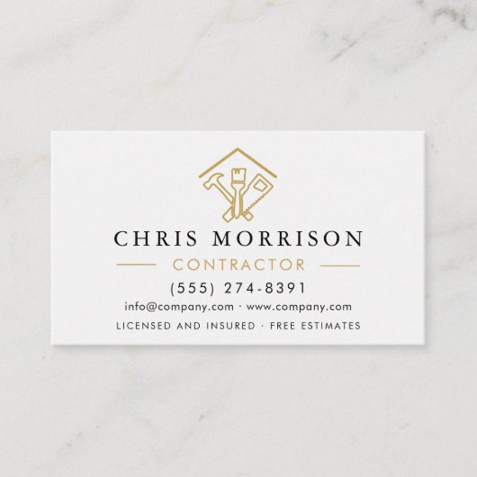Stylish Home Repairs Construction Contractor Visitekaartje (Voorkant)