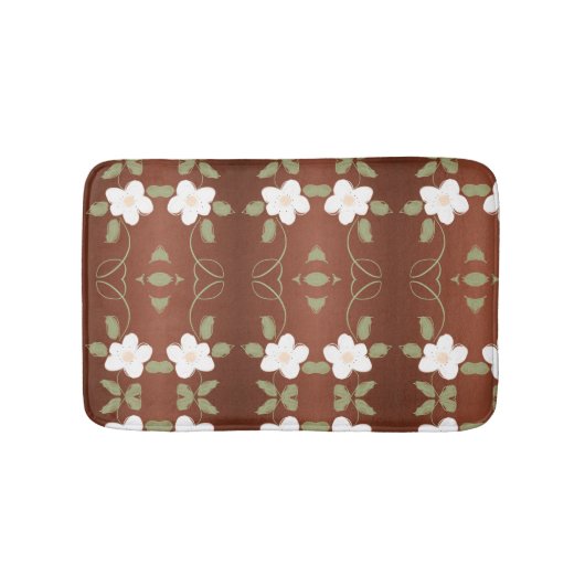 Stylish Honey Brown Floral Mat (Voorkant)