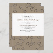 Stylish Horse Bits Birthday Party Invitation Kaart (Voorkant / Achterkant)