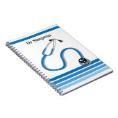 Stylish Hospital Doctor of Nurse Blue Stethoscoop Notitieboek (Rechterzijde)