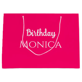  stylish hot pink birthday personalized name  groot cadeauzakje