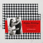 Stylish Houndstooth Feestdagenkaart (Voorkant / Achterkant)